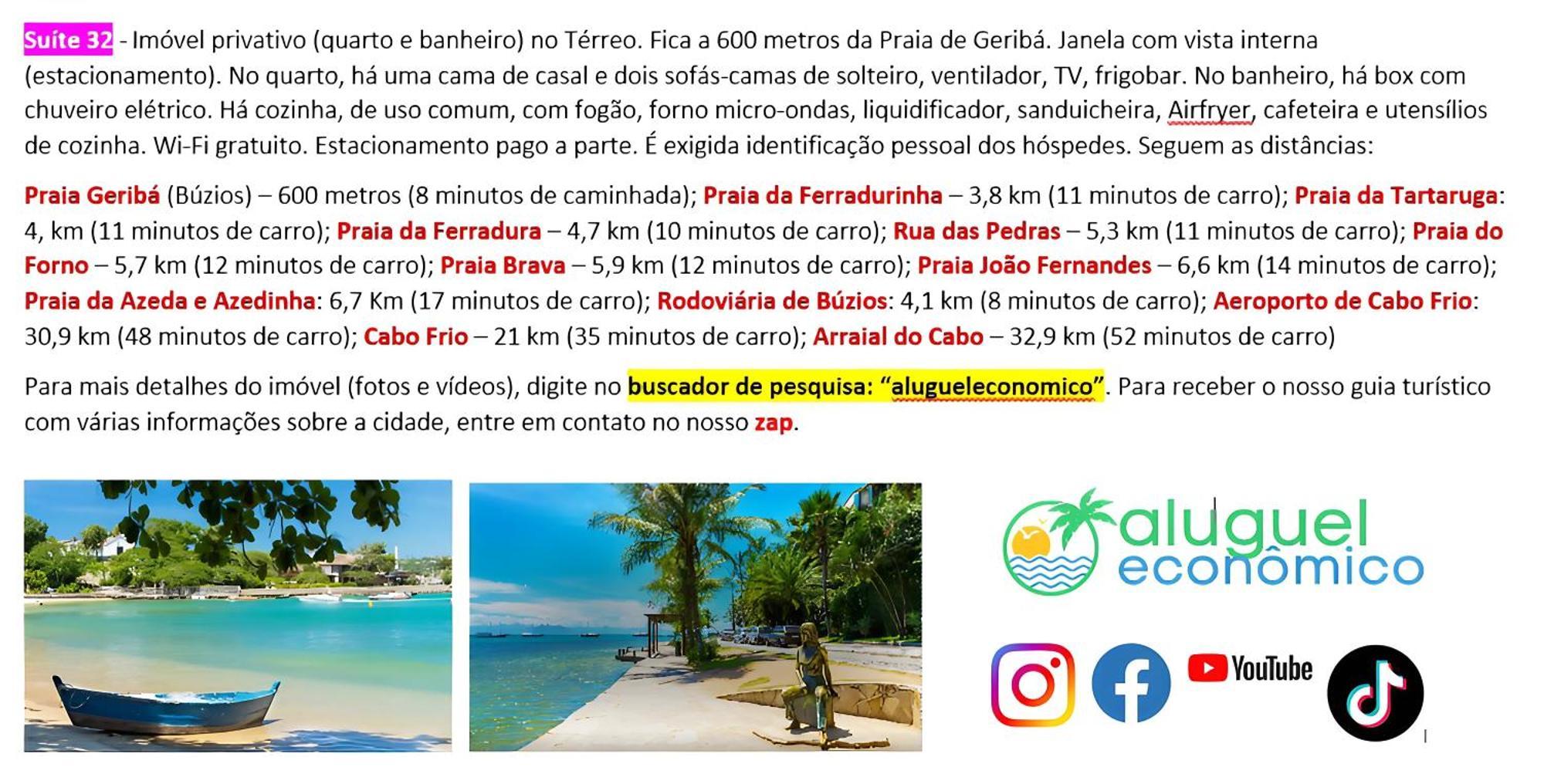 Buzios - Geriba - Suites - Aluguel Economico Buitenkant foto