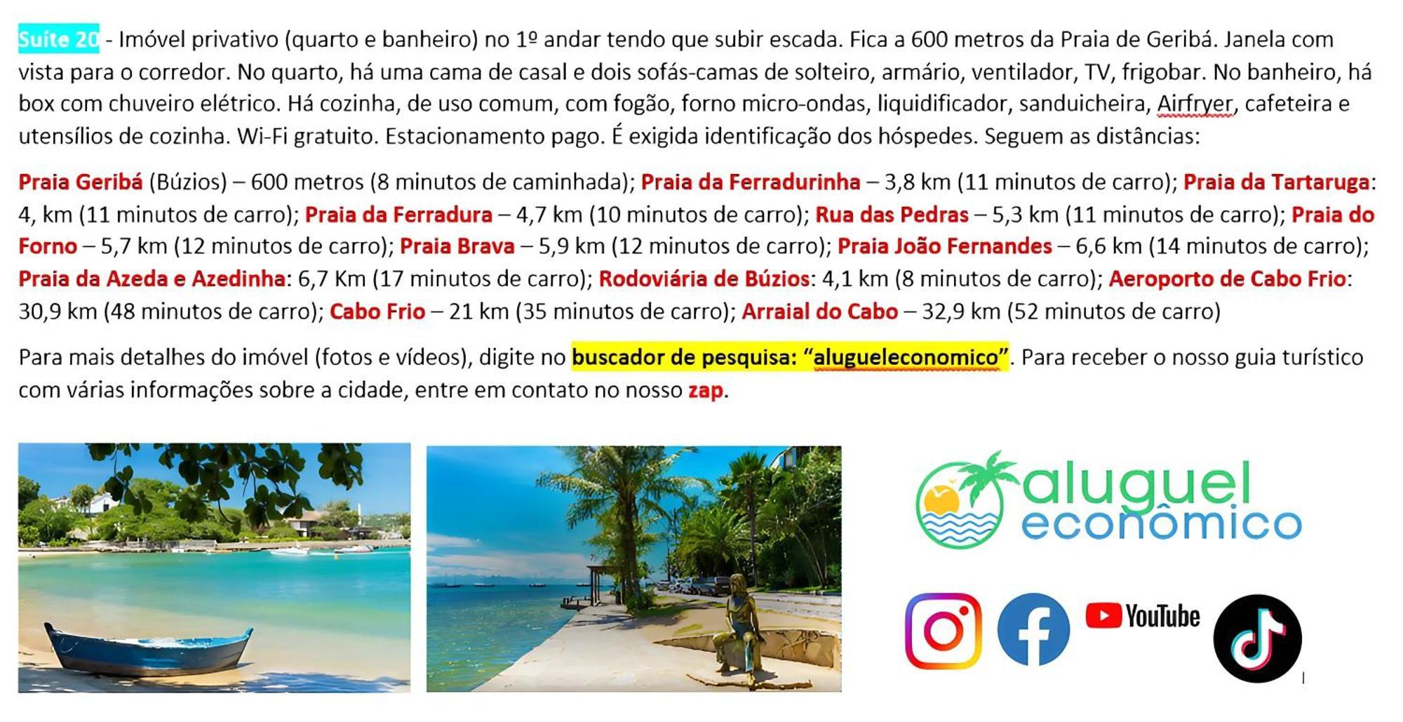 Buzios - Geriba - Suites - Aluguel Economico Buitenkant foto